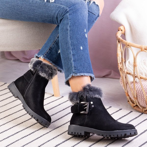 Чорні черевики з хутром Dalia - Взуття