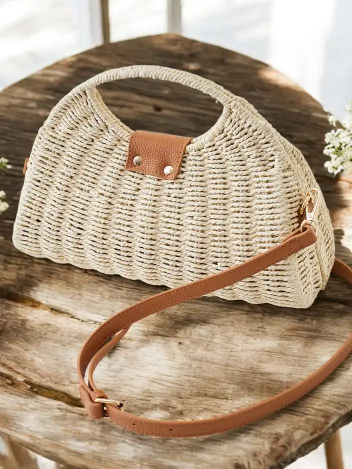 Royalfashion Kleine Wickertasche Typ Handtasche