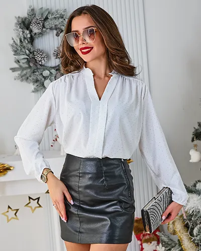 Royalfashion Damenbluse mit Strasssteinen