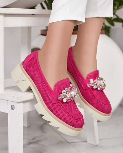 Жіночі мокасини Royalfashion з різнокольоровими кристалами Glam