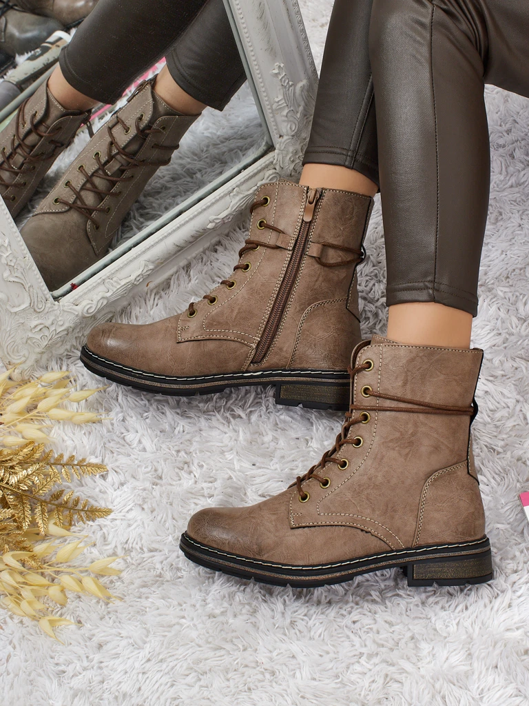 Öko-Leder Schnürstiefeletten Damen Ravonna