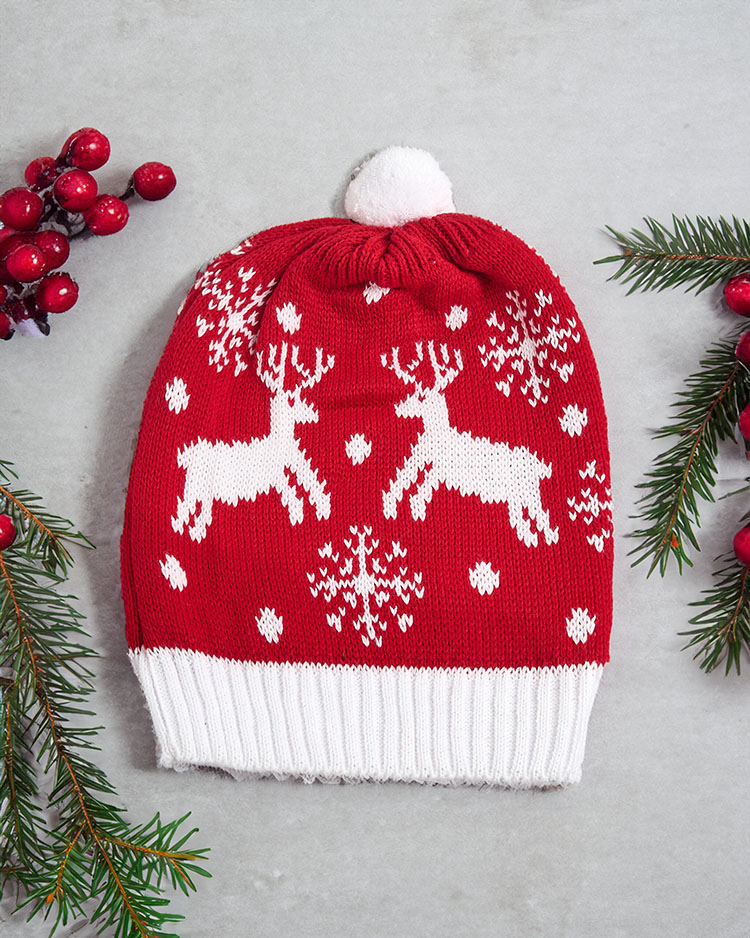 Royalfashion Rote isolierte Damen-Weihnachtsmütze