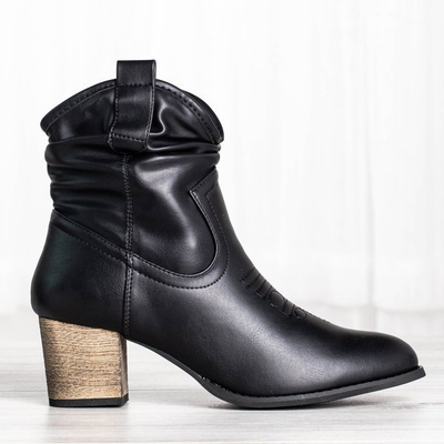 Vincenza schwarze warme Cowboystiefel - Schuhe