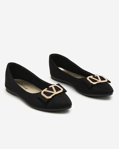 Schwarze Damen-Ballerinas mit Verzierung an der Spitze Cavo - Footwear