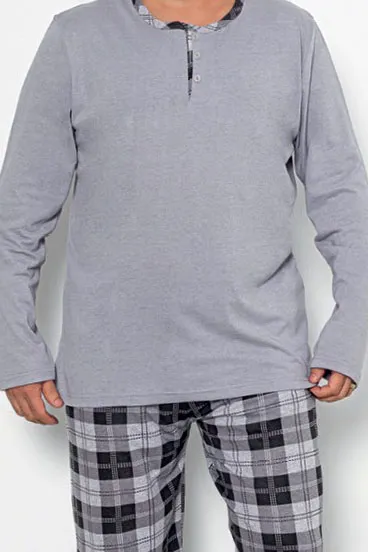 Royalfashion Чоловічі клітинні бавовняні піжами РОЗМІР PLUS