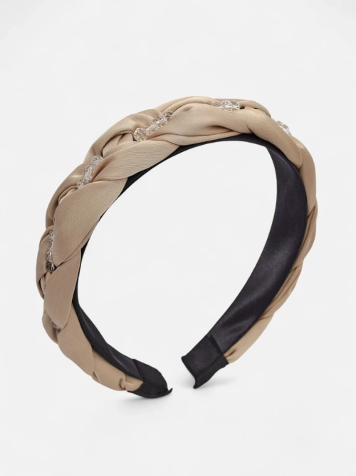 Royalfashion Пов'язка для волосся з плетінням у косу та перлинками