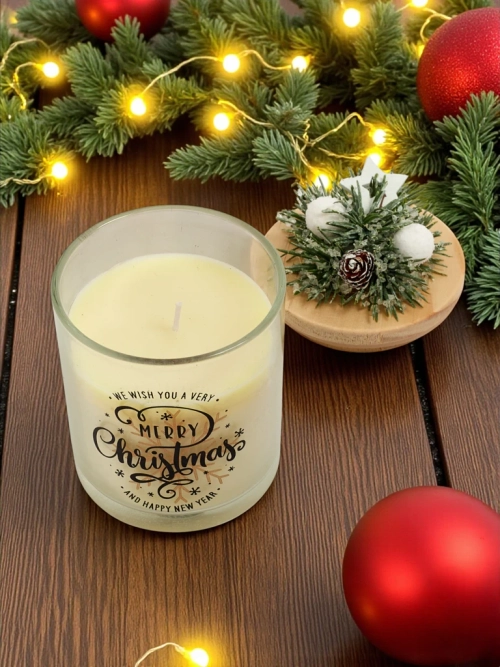 Святкова свічка запашна Merry Christmas Happy New Year