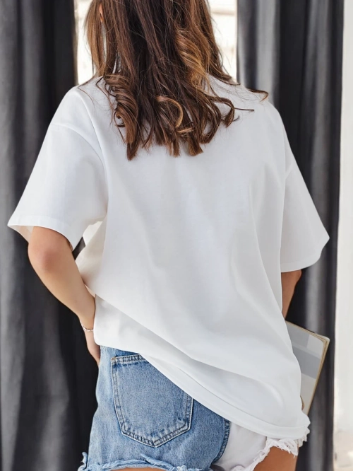 Royalfashion Котонова жіноча футболка Рожева квітка