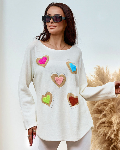 Royalfashion Тонкий жіночий светр з сердечками