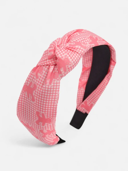 Royalfashion Haarband mit Karomuster, Flechtdesign und Bären