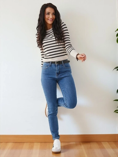Royalfashion Damen Baumwoll-Hosen im tapered Schnitt