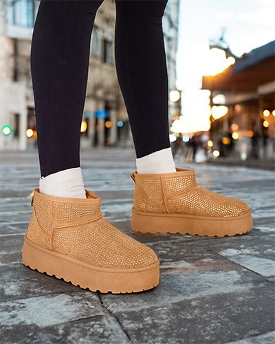 Royalfashion Beige Damen Schneestiefel à la UGGs Corob