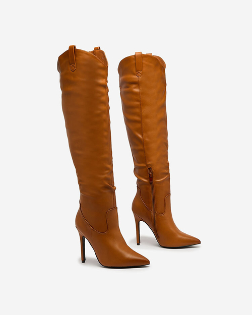 Royalfashion Жіночі черевики на шпильці з верблюжої шкіри Teritis