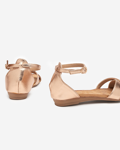 Gold Flache Damensandale Ruddi- Footwear