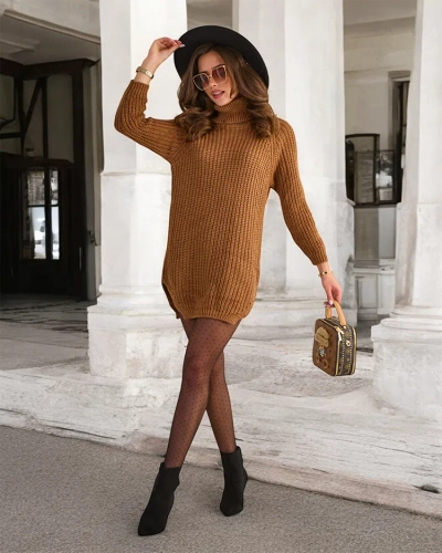 Royalfashion Längerer Damen-Rollkragenpullover