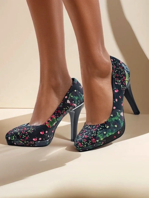 Royalfashion Жіночі квіткові високі каблуки Floweere