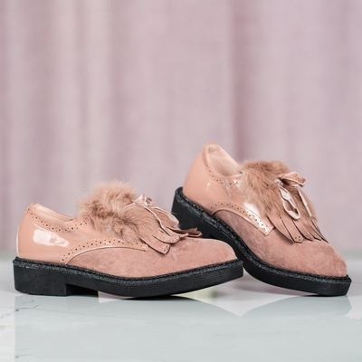 Rosa Damenschuhe mit Missuri-Fell - Schuhe
