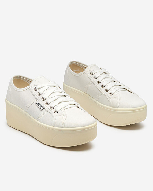 Білі екрю кросівки на платформі Darru