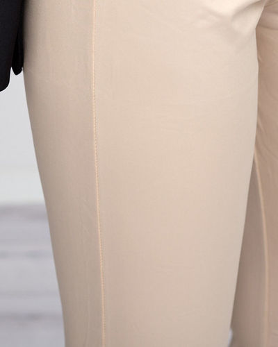 Damen-Leggings aus beigefarbenem Satin - Kleidung