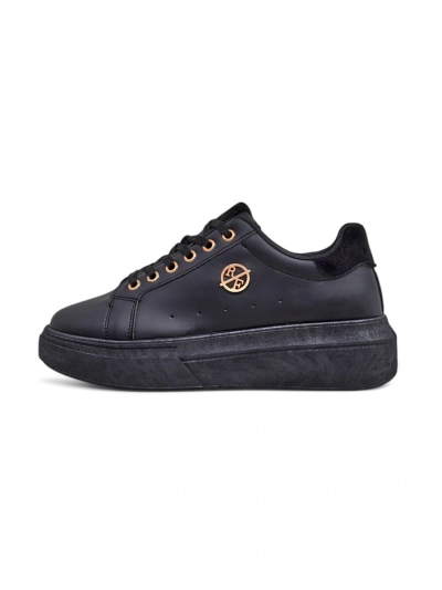 Damen Erato Nero Plateau-Sneakers aus Öko-Leder 5cm