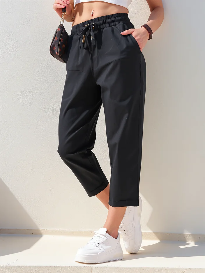 Royalfashion Einfache Damenstoffhosen 7/8