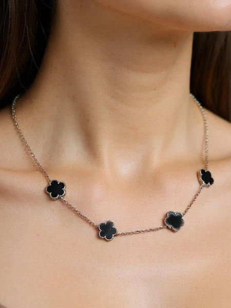 Aurelia Clavis Halskette mit Perlmutt in goldener Fassung