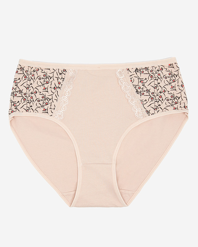 Damenslip mit beigem Aufdruck. PLUS SIZE - Unterwäsche