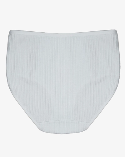 Gerippter Damen-Slip in Weiß PLUS SIZE - Unterwäsche
