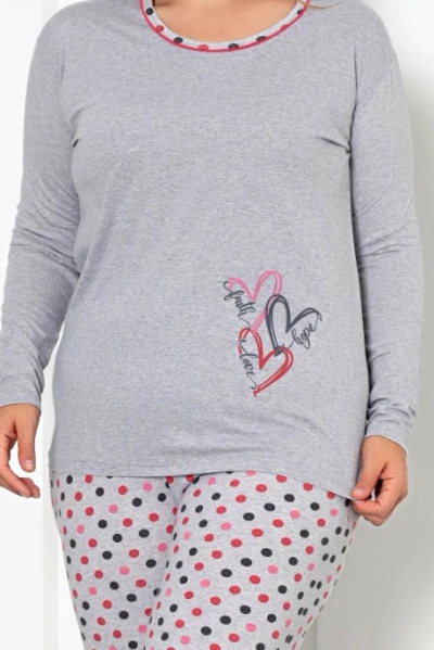 Royalfashion Damen Baumwolle 2-teilige Polka Dot Schlafanzug XXL