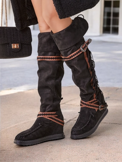 Royalfashion Damen Overknee Stiefel Eliferse