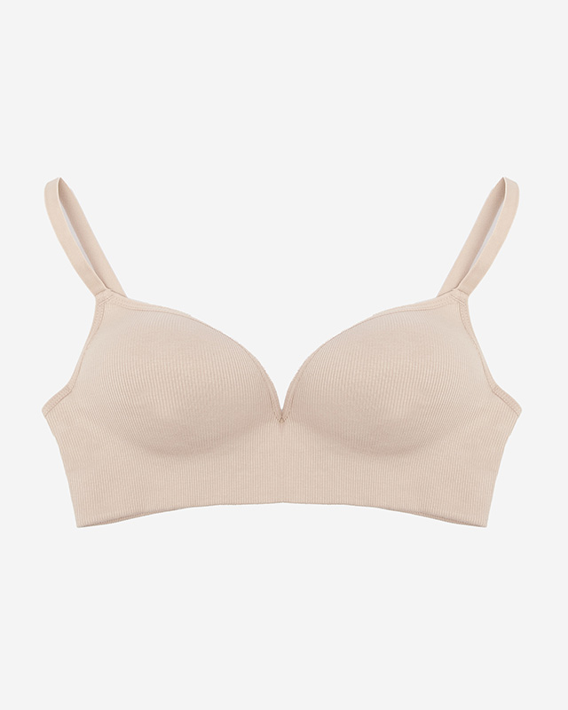 Gerippter Damen-BH in Hellbraun- Dessous