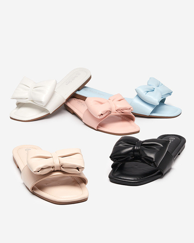 OUTLET Pinke Damenpantoffeln mit Macline-Schleife - Schuhe