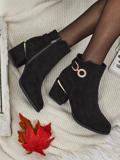 Damen Stiefeletten Talrima aus Wildlederimitat mit Blockabsatz