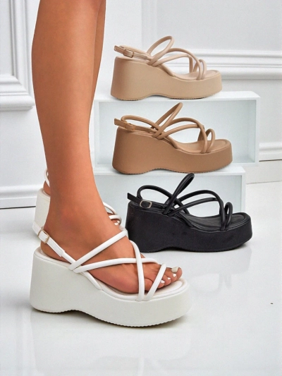 Royalfashion Damen Keilsandalen Skyline Straps