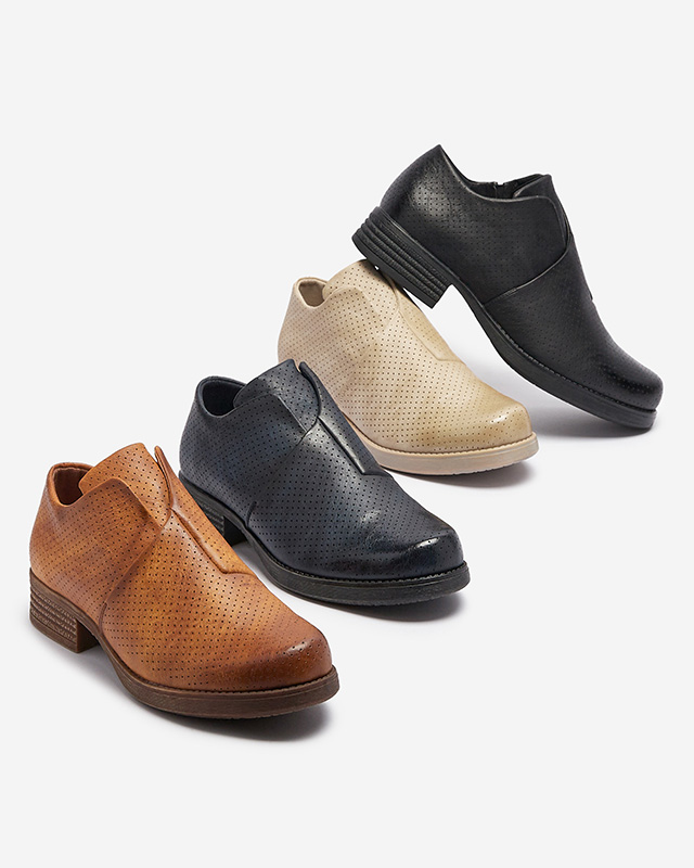 Royalfashion marineblau Damen Öko-Leder Halbschuhe Ilioppa