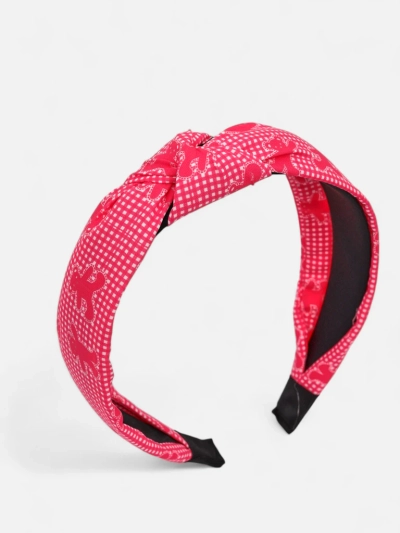 Royalfashion Haarband mit Karomuster, Flechtdesign und Bären