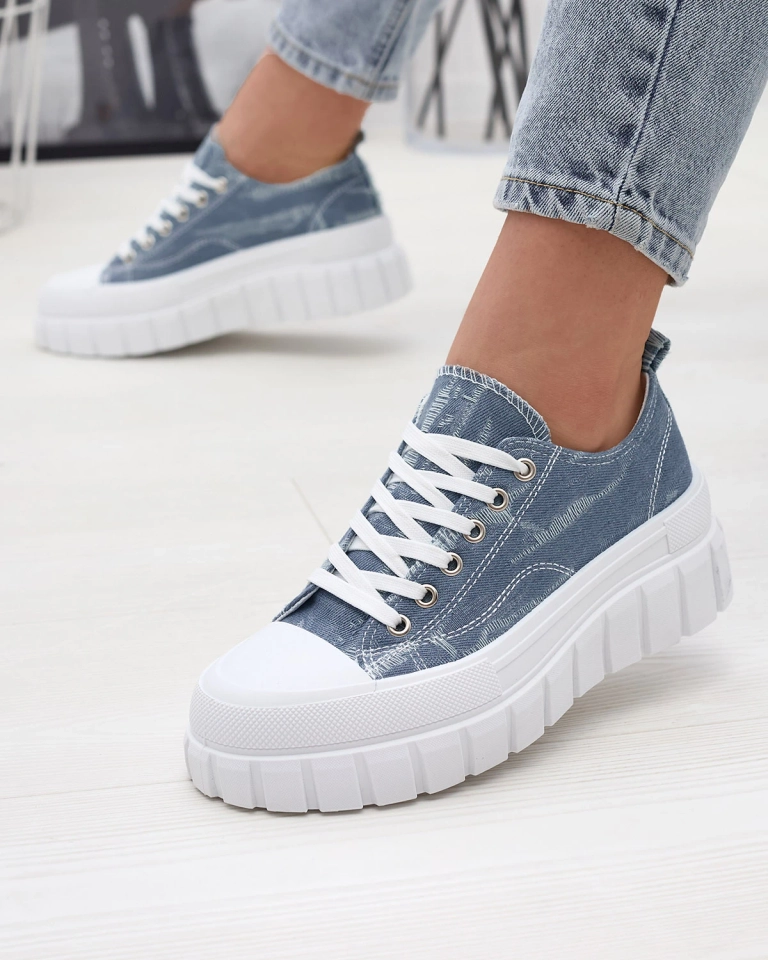 OUTLET Blaue Damen Plateau-Sneakers dexif - Schuhe