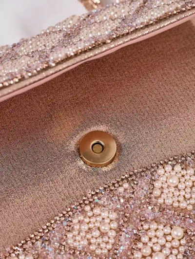 Royalfashion Kleine Handtasche für Frauen mit Zirkonia und Perlen