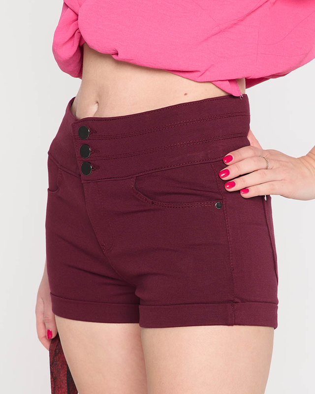 Kastanienbraune Damen-Shorts - Kleidung