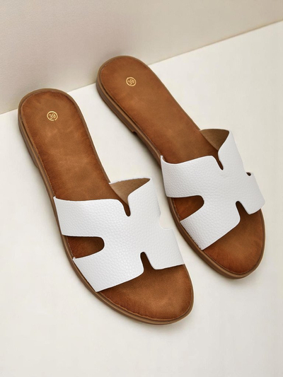 Royalfashion Damen-Pantoletten mit flacher Sohle, lässiger Stil