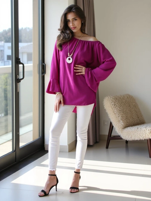 Royalfashion Жіноча блузка а-ля Іспанська з воланами