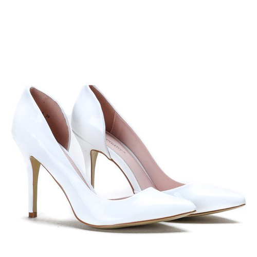 Białe szpilki z wycięciem Musa - Obuwie