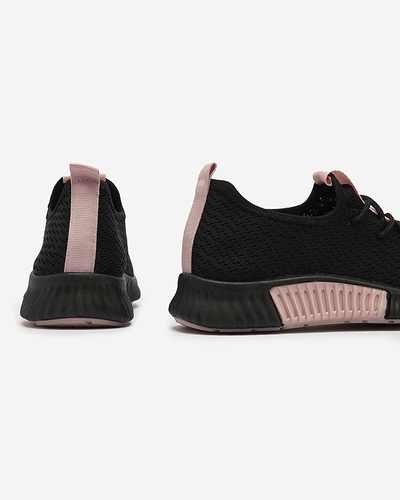 Schwarze Damen-Sportschuhe mit rosa Einsätzen Keteti - Schuhe
