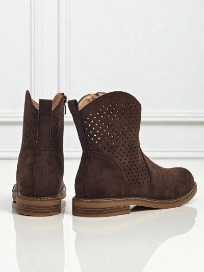 Ажурні ботильйони еко-замш з натуральною устілкою Nolani