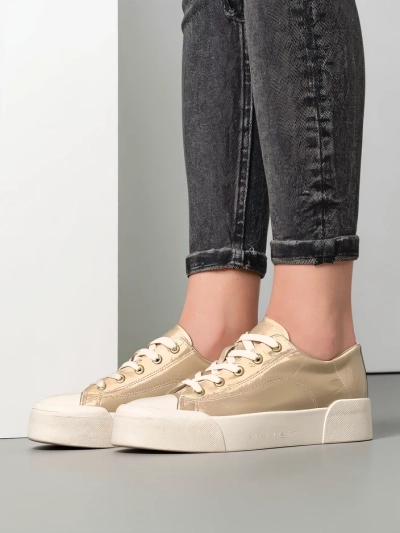 Royalfashion Damen Sport Sneakers Golddelle