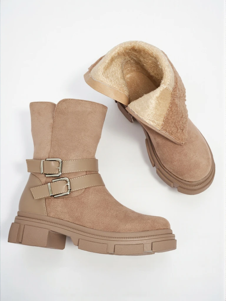 Höhere Damenstiefeletten aus Öko-Wildleder Callire