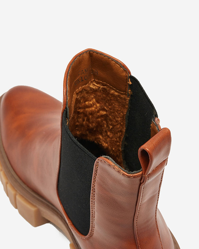 Royalfashion Brauner Damenstiefel mit fester Sohle Eferope