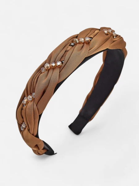 Royalfashion Haarband mit Zopfmuster und Perlen