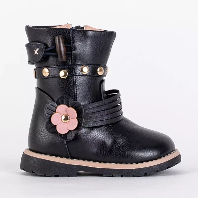 OUTLET Дитячі темно-сині чоботи з еко шкіри Kisso- Footwear