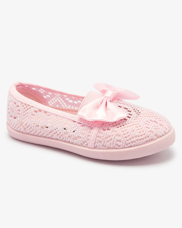 Rosa Slipper für Mädchen mit Schleife Sweet Time - Footwear